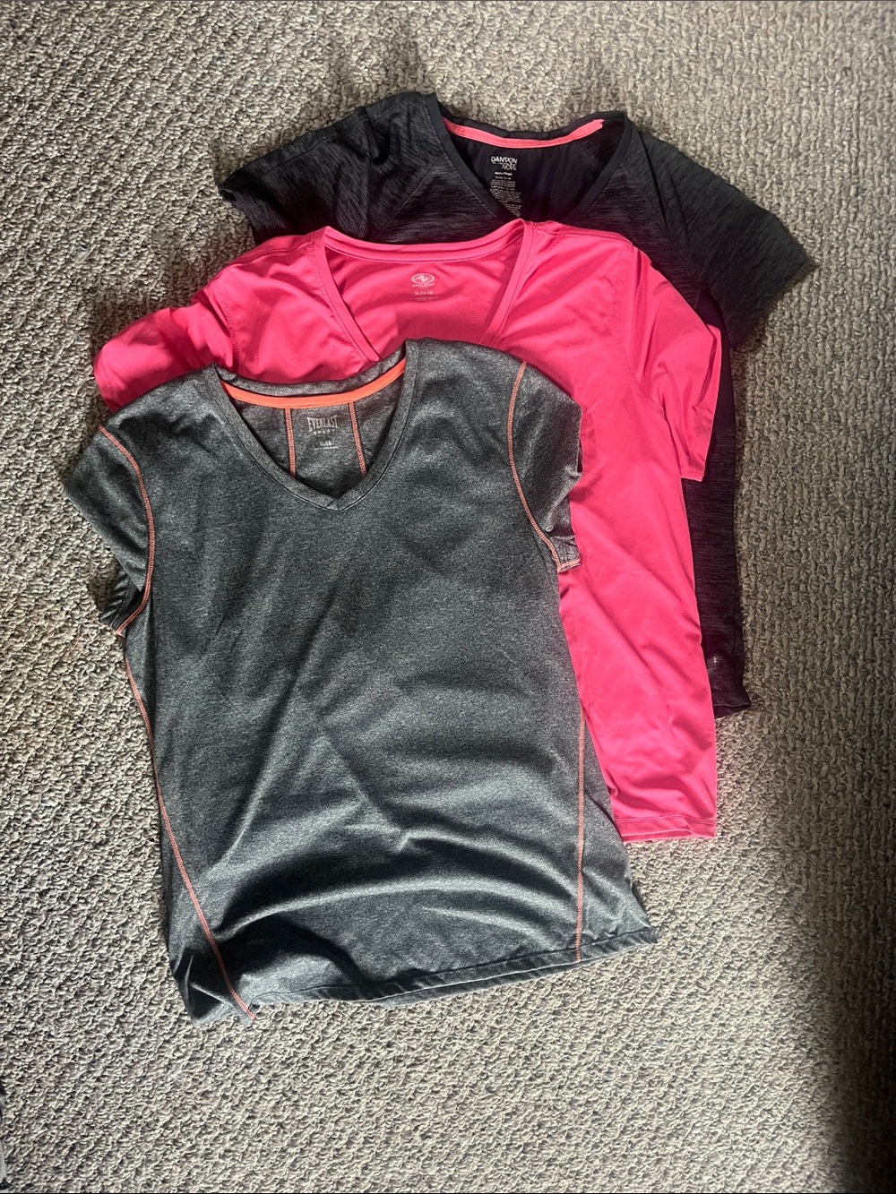 Activewear Tee Bundle - Black, Hot Pink, Charcoal